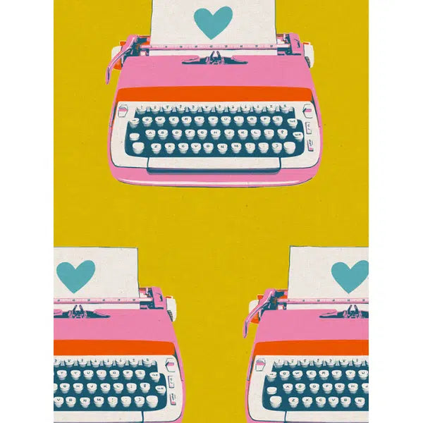 Ruby Star Society Cotton Linen Fabric - Typewriters Canvas - Golden Hour – view 4 | Truro Fabrics