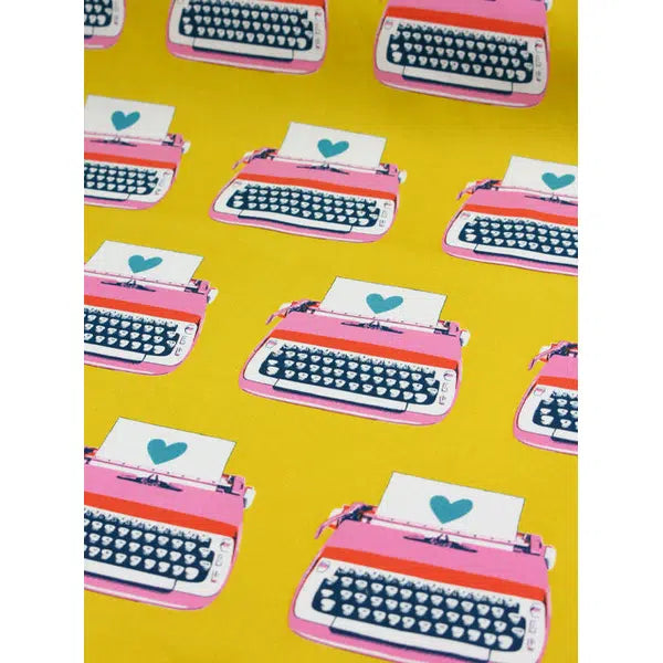 Ruby Star Society Cotton Linen Fabric - Typewriters Canvas - Golden Hour | Truro Fabrics