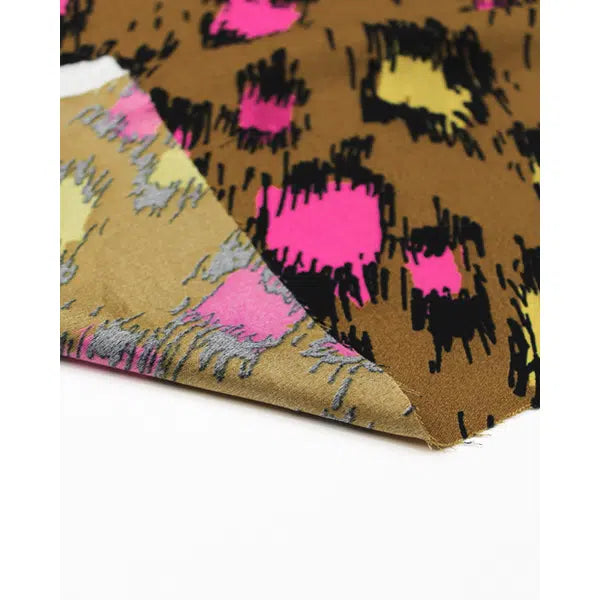 Satin Backed Crepe Fabric - Sketch Leopard – view 2 | Truro Fabrics