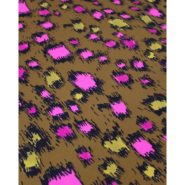 Satin Backed Crepe Fabric - Sketch Leopard – view 3 | Truro Fabrics