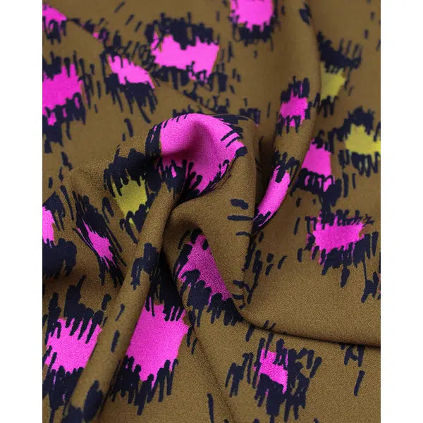 Satin Backed Crepe Fabric - Sketch Leopard – view 4 | Truro Fabrics