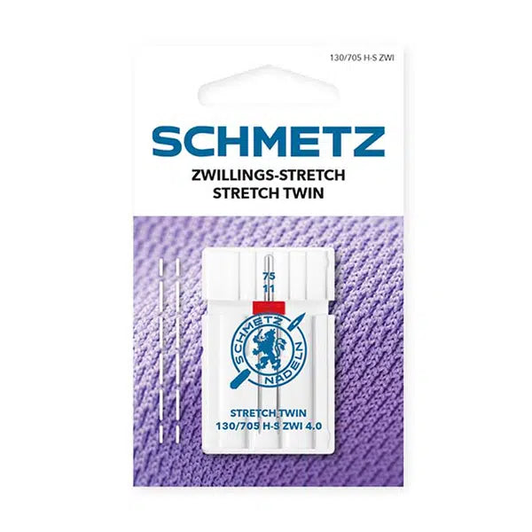 Schmetz Sewing Machine Needles - Stretch Twin 75/11 4mm | Truro Fabrics