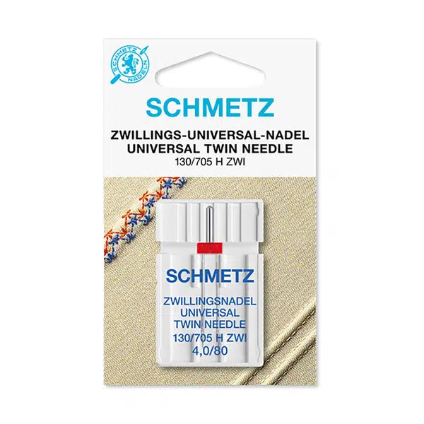 Schmetz Sewing Machine Needles - Twin 80/12 4mm | Truro Fabrics