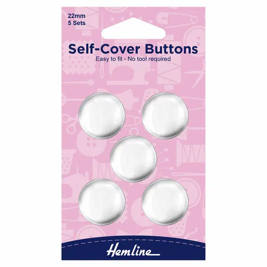 Self-Cover Buttons - Metal Top - 22mm | Truro Fabrics