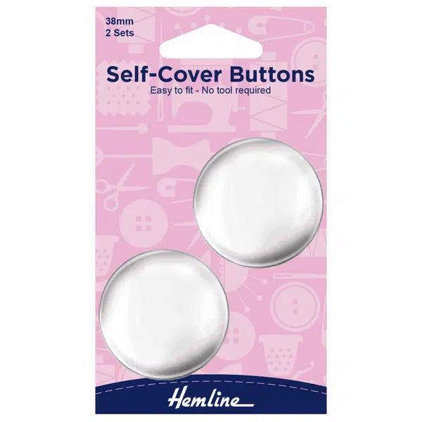 Self-Cover Buttons - Metal Top - 38mm | Truro Fabrics