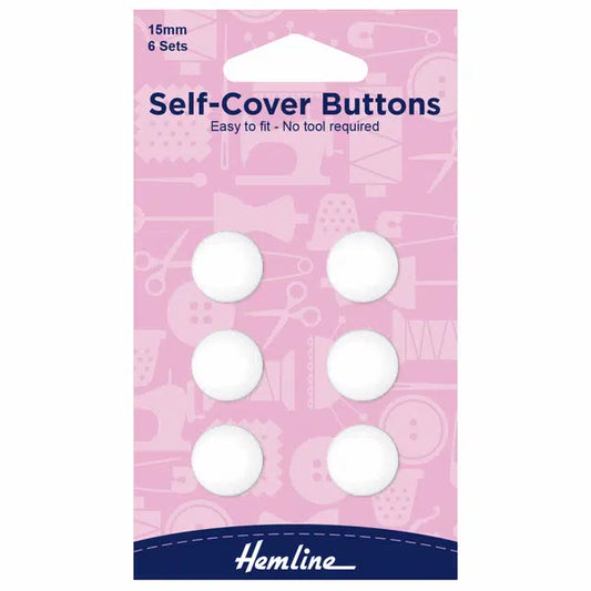Self-Cover Buttons - Nylon - 15mm | Truro Fabrics