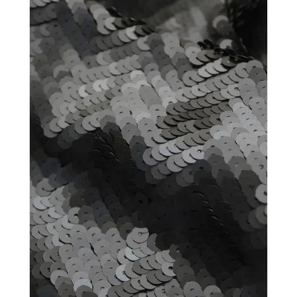Sequin Tulle Fabric - Matte Chevron Midnight – view 3 | Truro Fabrics