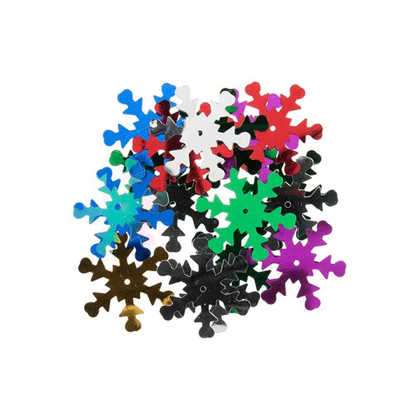 Sequins - 24mm Snowflake - Assorted Colours – view 6 | Truro Fabrics