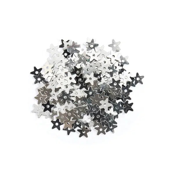 Sequins - 5mm Star - Silver | Truro Fabrics
