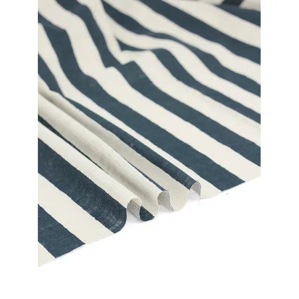 Sevenberry Linen Look Cotton Fabric – Freehand Stripe Ink – view 2 | Truro Fabrics