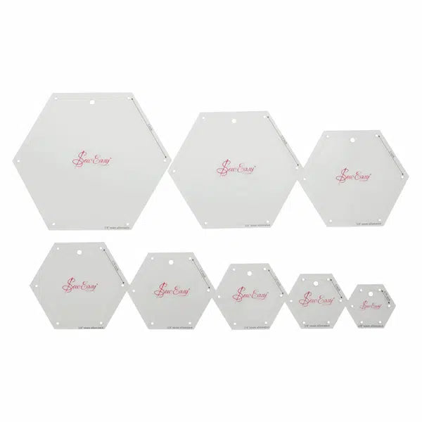 Sew Easy - Mini Hexagons Template Set 8pcs – view 2 | Truro Fabrics