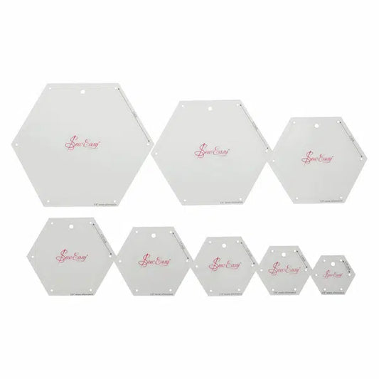 Sew Easy - Mini Hexagons Template Set 8pcs – view 2 | Truro Fabrics