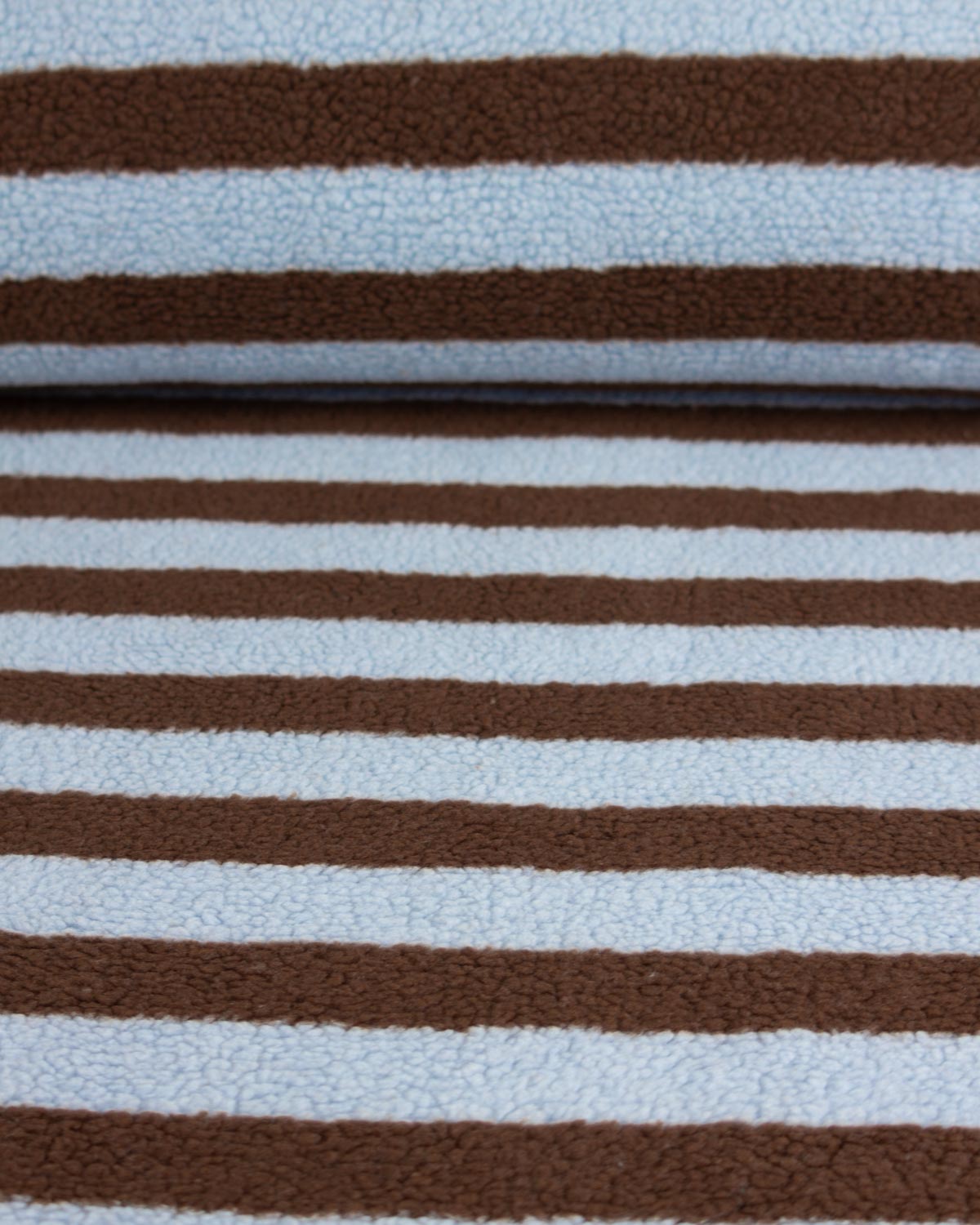 Teddy Sherpa Fleece Fabric - Chocolate Stripe