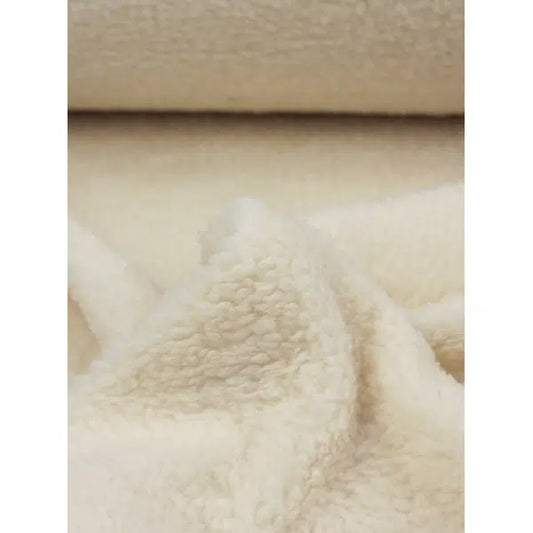 Sherpa Fleece Fabric - Cream | Truro Fabrics
