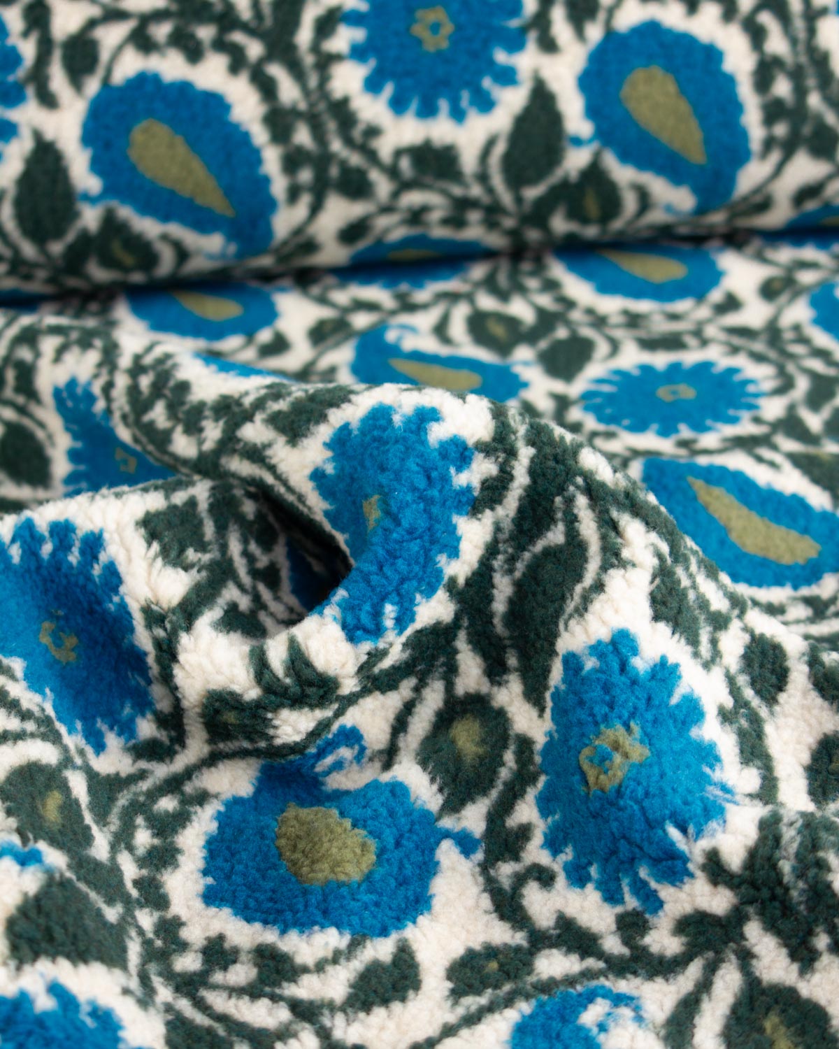 Teddy Sherpa Fleece Fabric - Paisley Garden