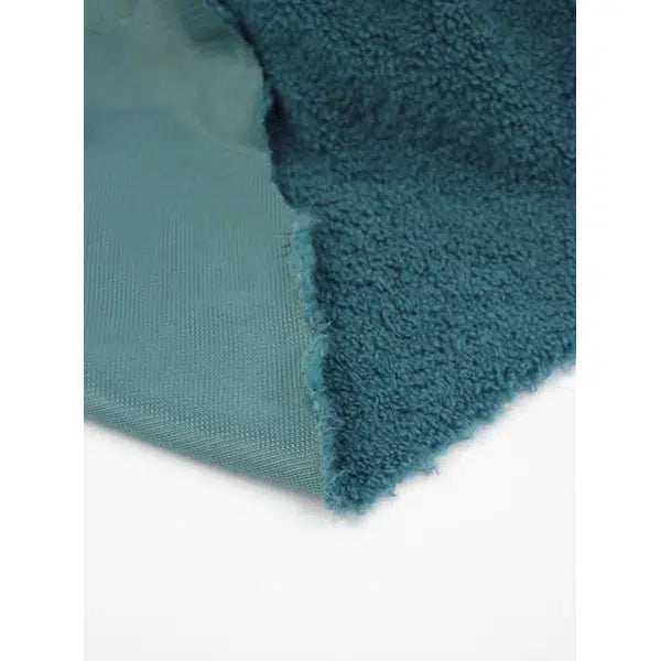 Sherpa Fleece Fabric - Petrol – view 4 | Truro Fabrics