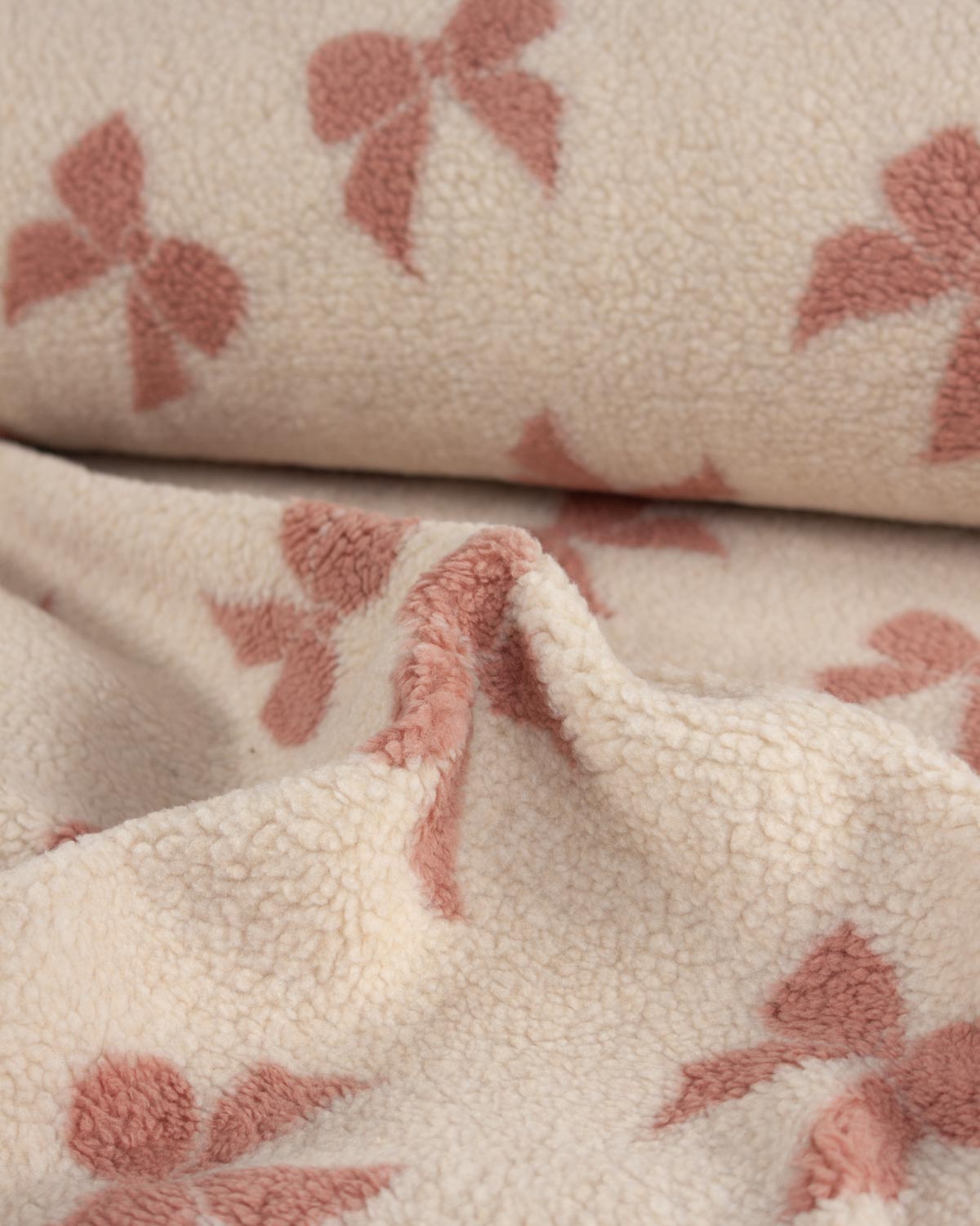 Teddy Sherpa Fleece Fabric - Bows
