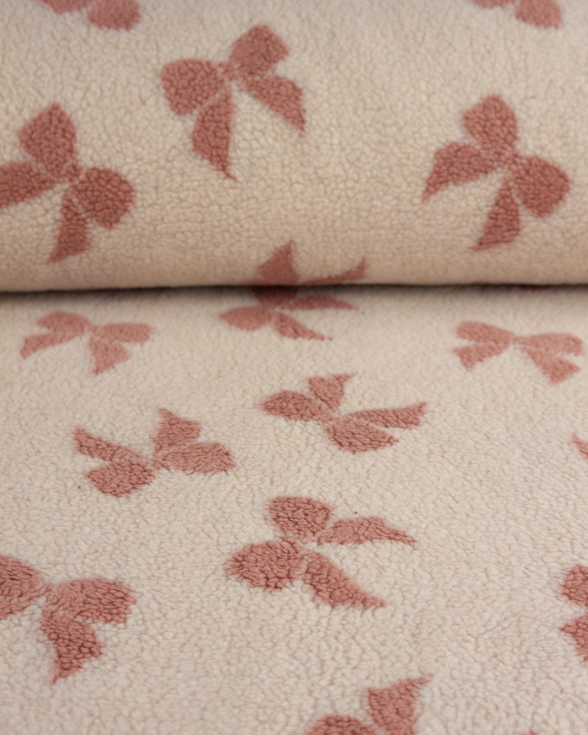 Teddy Sherpa Fleece Fabric - Bows
