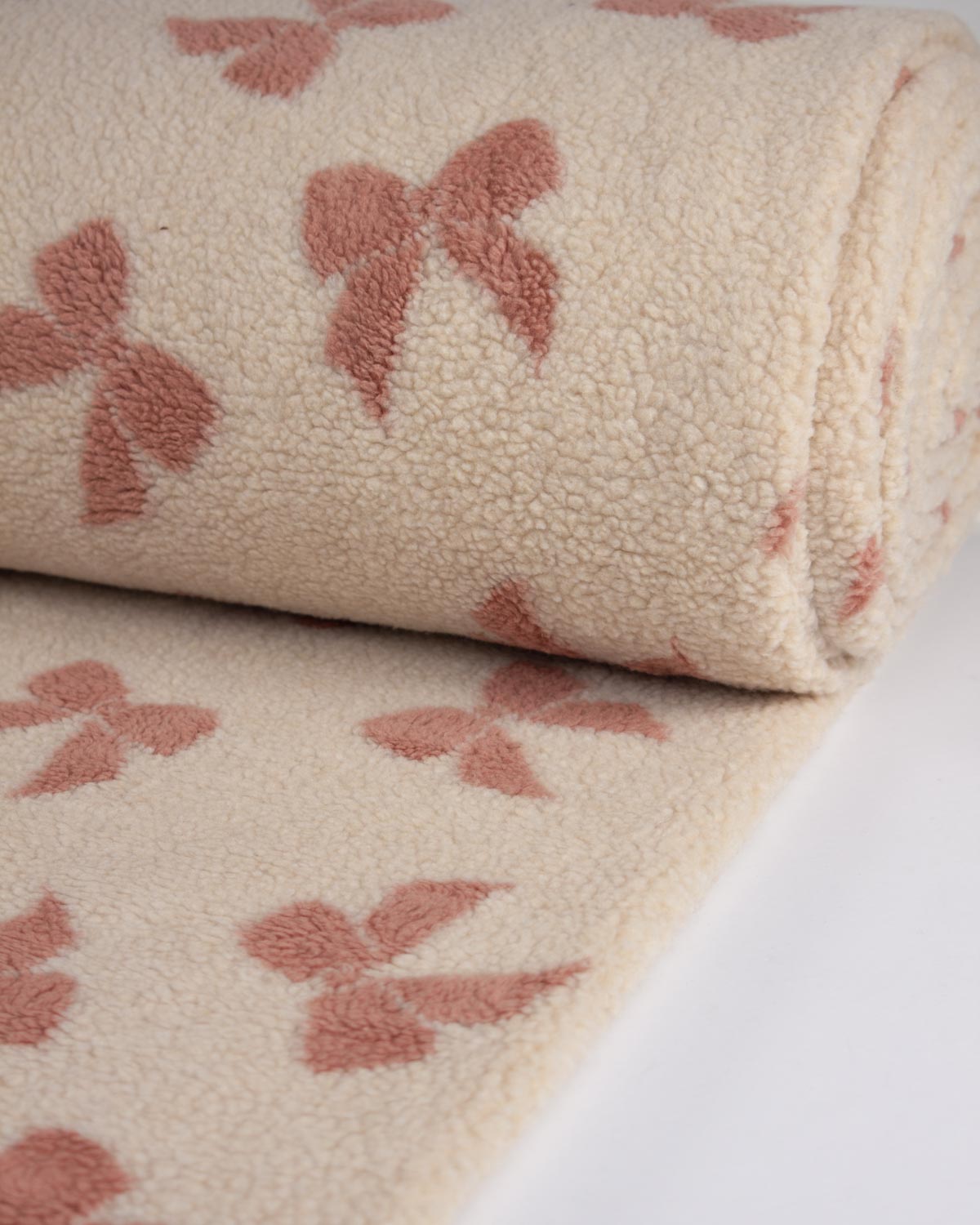 Teddy Sherpa Fleece Fabric - Bows