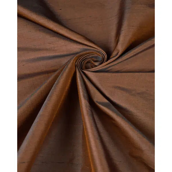 Shot Silk Dupion Fabric - Copper & Grey – view 2 | Truro Fabrics
