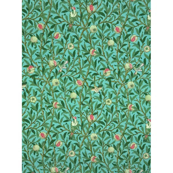 Showerproof Outdoor Fabric - Birds Pomegranate Duck Egg – view 3 | Truro Fabrics