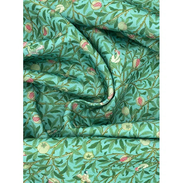 Showerproof Outdoor Fabric - Birds Pomegranate Duck Egg | Truro Fabrics