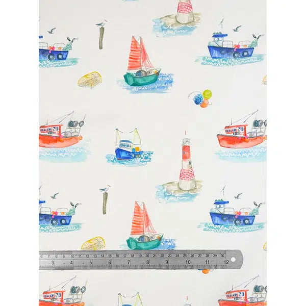 Showerproof Outdoor Fabric - Fishing Boats – view 2 | Truro Fabrics