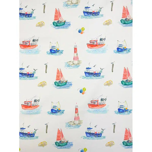 Showerproof Outdoor Fabric - Fishing Boats | Truro Fabrics