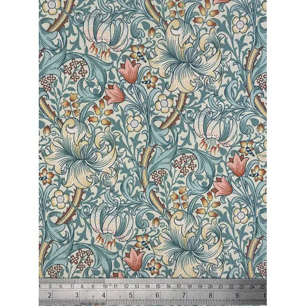 Showerproof Outdoor Fabric - Golden Lily Cornflower – view 2 | Truro Fabrics
