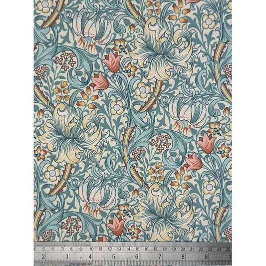 Showerproof Outdoor Fabric - Golden Lily Cornflower – view 2 | Truro Fabrics