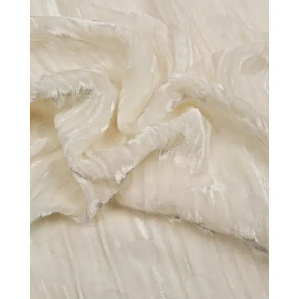 Silk Blend Velvet Devore - Ivory Spot – view 2 | Truro Fabrics