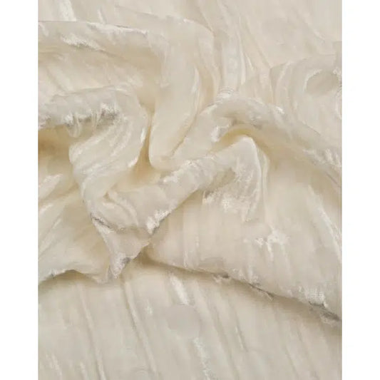 Silk Blend Velvet Devore - Ivory Spot – view 2 | Truro Fabrics
