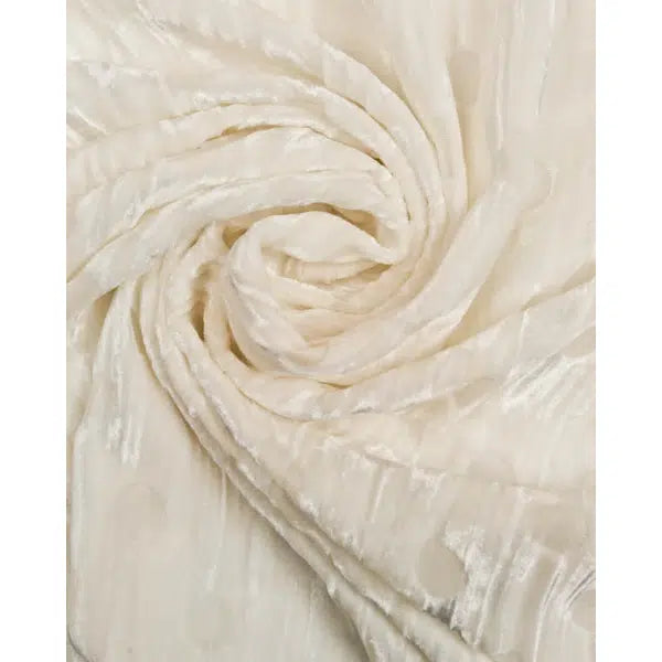Silk Blend Velvet Devore - Ivory Spot – view 3 | Truro Fabrics