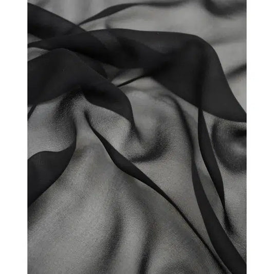 Silk Chiffon Fabric - Black – view 2 | Truro Fabrics