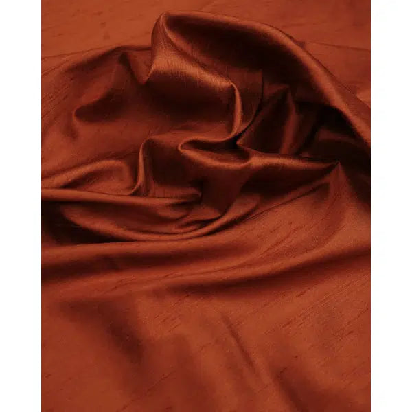 Silk Dupion Fabric - Rust | Truro Fabrics