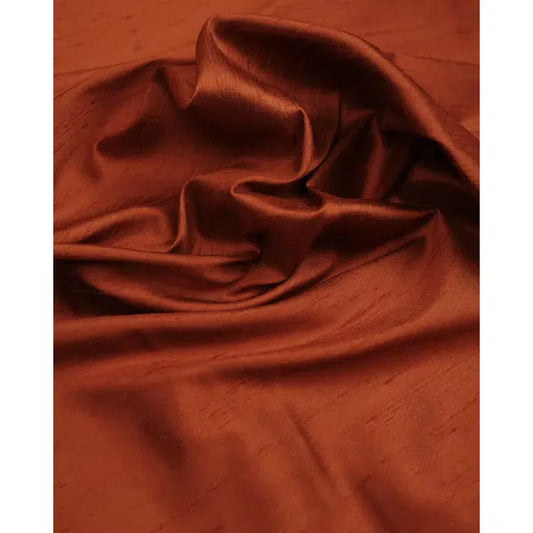 Silk Dupion Fabric - Rust | Truro Fabrics
