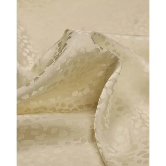 Silk Satin Jacquard Fabric - Cream Cheetah | Truro Fabrics