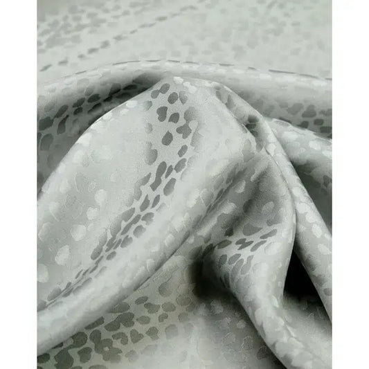 Silk Satin Jacquard Fabric - Silver Cheetah | Truro Fabrics