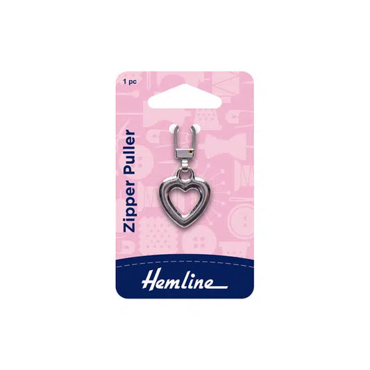 Silver Heart Zipper Pull | Truro Fabrics