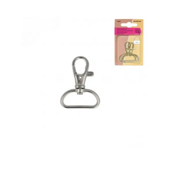 Snap Hook Pair - Silver | Truro Fabrics