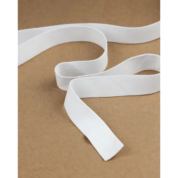 Soft Boxer Short Elastic - 32mm - White | Truro Fabrics