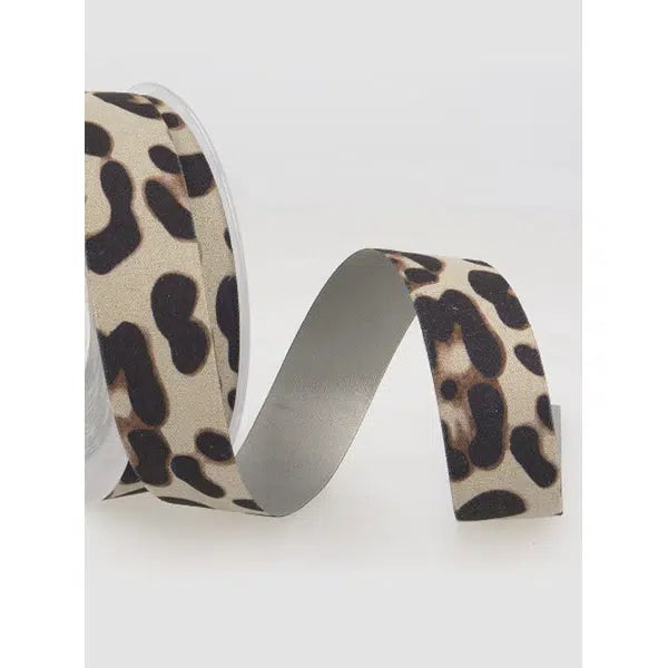 Soft Touch Woven Ribbon - Leopard Print | Truro Fabrics