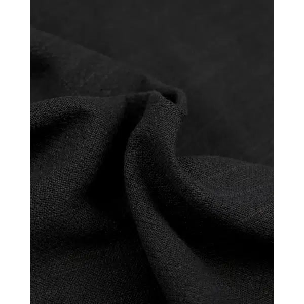 Stonewashed Linen & Viscose Fabric - Black – view 2 | Truro Fabrics