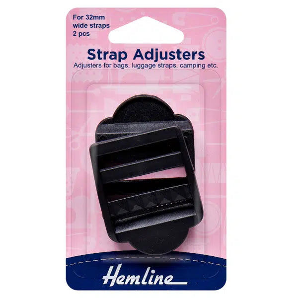 Strap Adjusters 32mm - Black | Truro Fabrics