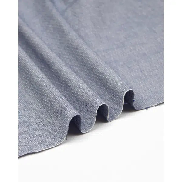 Stretch Cotton Dobby Fabric - Blue – view 2 | Truro Fabrics