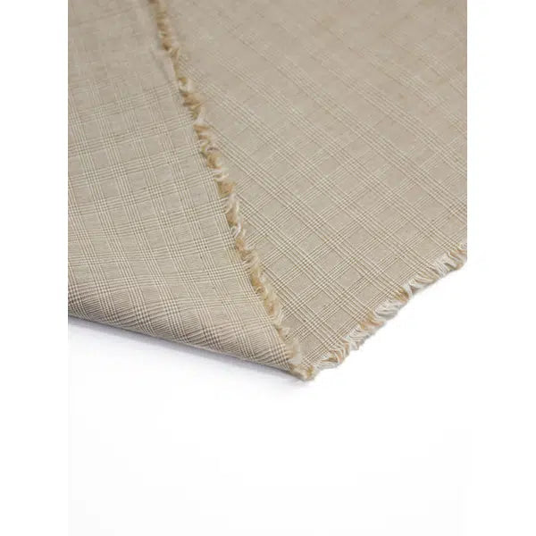 Stretch Cotton Fabric - Petite Plaid Biscotti – view 3 | Truro Fabrics