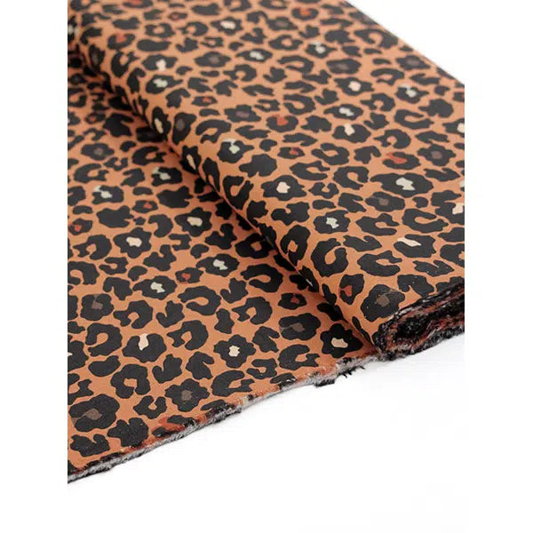 Stretch Cotton Poplin Fabric - Terra Leopard | Truro Fabrics