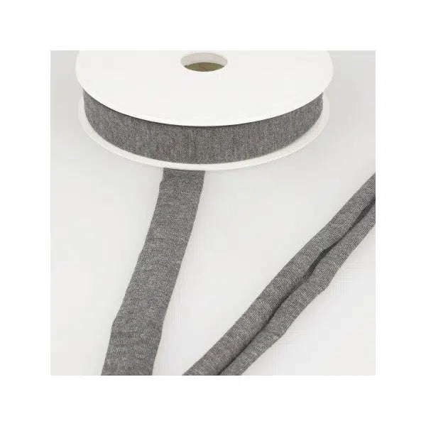 Stretch Jersey Bias - 20mm - Medium Grey | Truro Fabrics