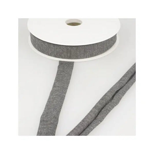 Stretch Jersey Bias - 20mm - Medium Grey | Truro Fabrics