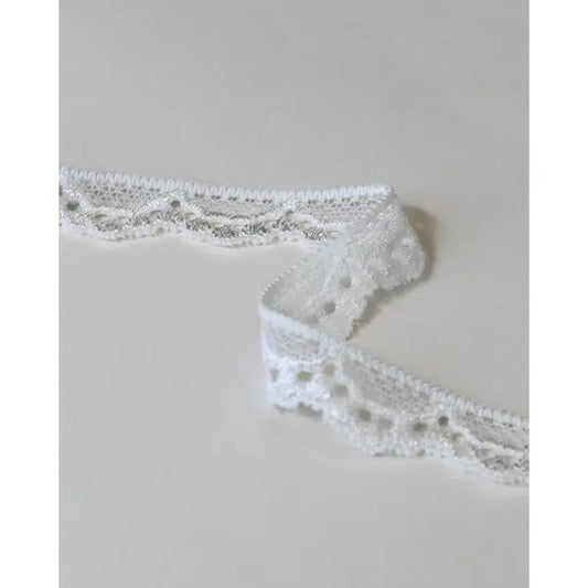 Stretch Lace Trim - 15mm - Ivory – view 2 | Truro Fabrics